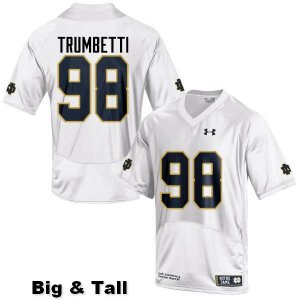 Notre Dame Fighting Irish Men's Andrew Trumbetti #98 White Under Armour Authentic Stitched Big & Tall College NCAA Football Jersey HEX0599LC
